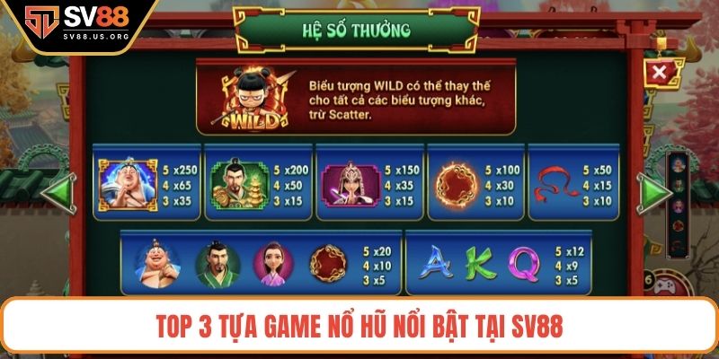 Top 3 tựa game nổ hũ được ưa chuộng tại SV88